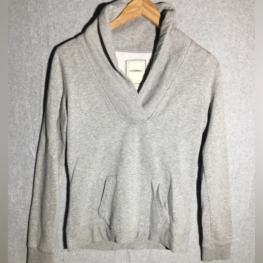 Womens Merona Sweater Grey Wide Meck Basic Neutral Classic Winter Contemporary